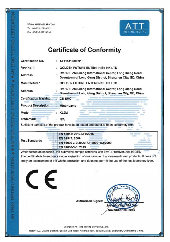certificado sem corda do farol dos mineiros/lâmpada de tampão/farol de mineração dos mineiros para a venda