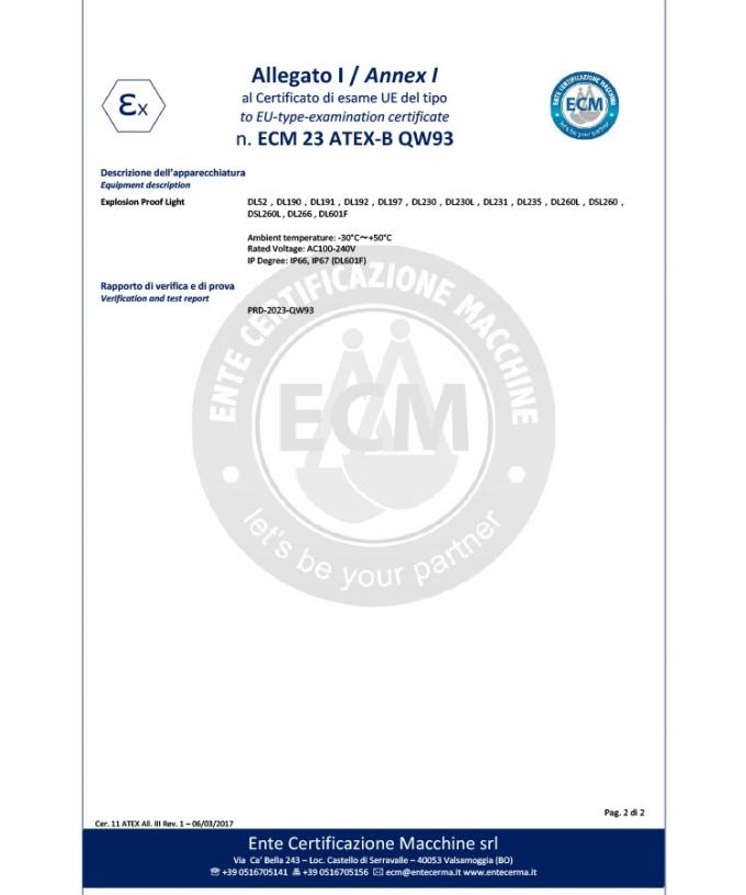 40-100W Luz de trabalho LED à prova de explosão UL ATEX IP66 -20-40C para soluções de iluminação industrial 3