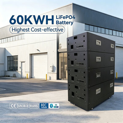51.2V 15KWH 30KWH 45KWH 60KWH Bateria solar LiFePO4 empilhável para sistemas de armazenamento de energia solar