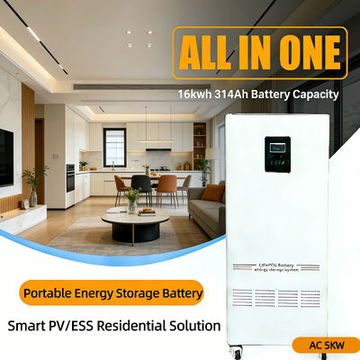 NK005A 51.2v 48v Sistema de Armazenamento de Energia Solar para Casa com Inversor Tudo em Um de 5Kw e Bateria LifePo4 de 15Kwh 16 Kwh 300Ah 314Ah