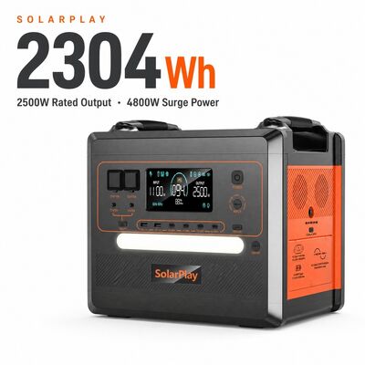Gerador Solar LiFePO4 Atacado 2500W 2304Wh Estação de Energia Portátil UPS MPPT para Backup Doméstico Emergência Camping